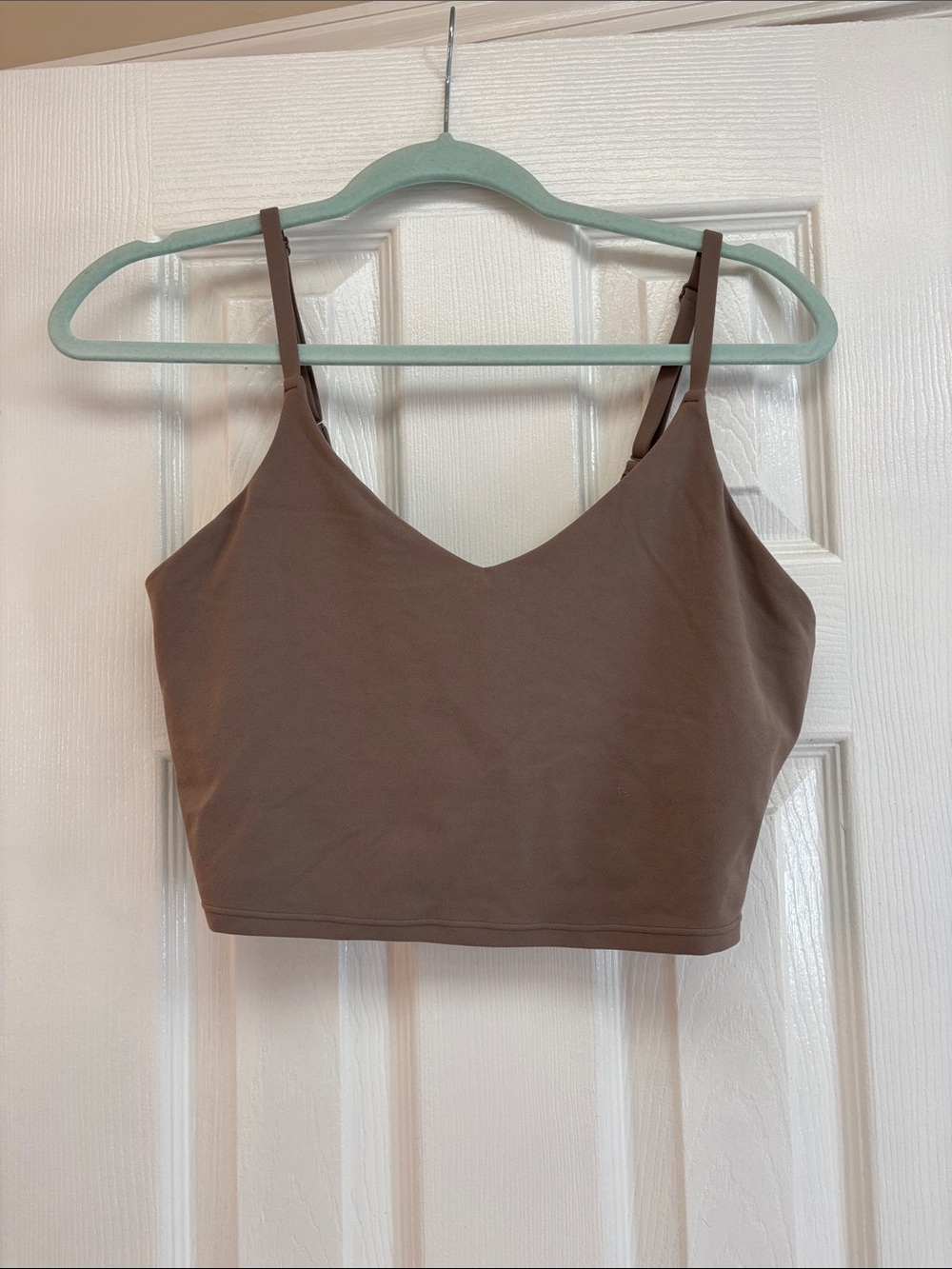 Athleta Taupe V-Neck Cropped Tank Top